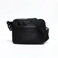 Prada Bag Logo Shoulder Black Tessuto